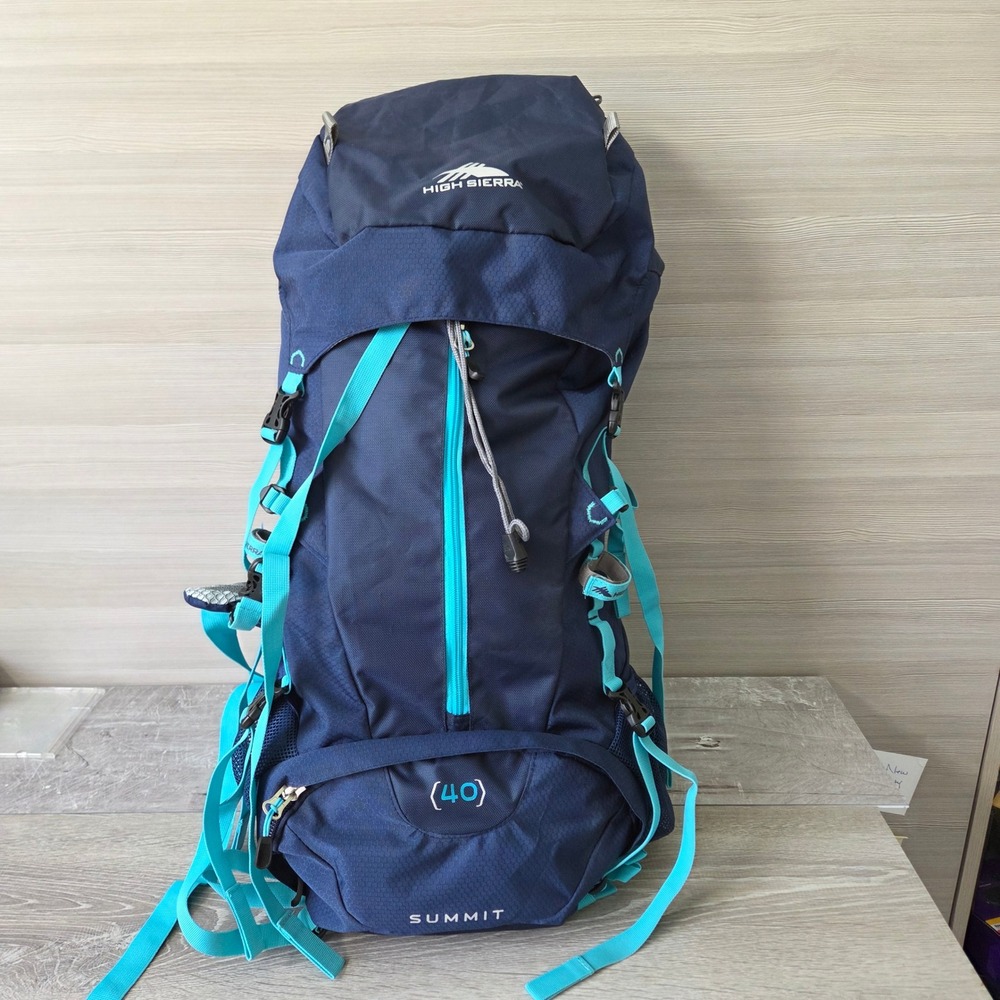 High Sierra Summit 40 Hiking Backpack Womens Blue 40L Frame Pack Gorpcore Travel